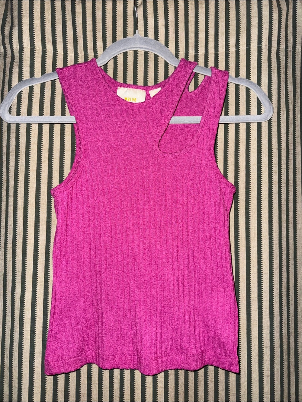 Maeve Sleeveless Cutout Ribbed Tank Top - Pink